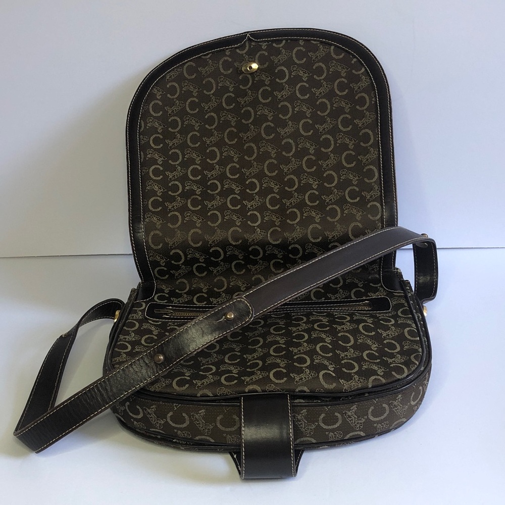 Designer-Style Brown Monogram Crossbody Bag from Celine Vintage Brown Handbag - Picture 14 of 14